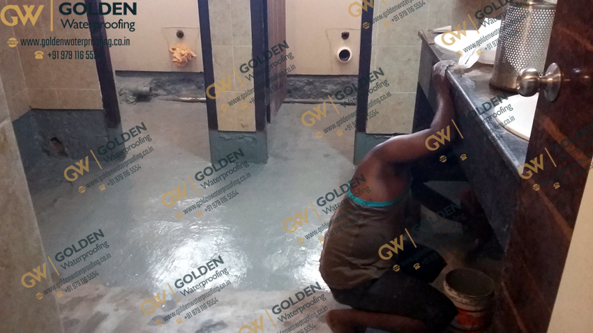 Chemical Waterproofing - Bathroom Chemical Waterproofing Treatment, Saaral Residency, Mogappair East, Chennai. Tamilnadu