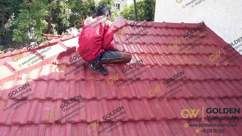 Chemical Waterproofing Service - Terrace Kerala Tiles Leakage Chemical Waterproofing Treatment, Anna Nagar, Chennai, Tamilnadu.