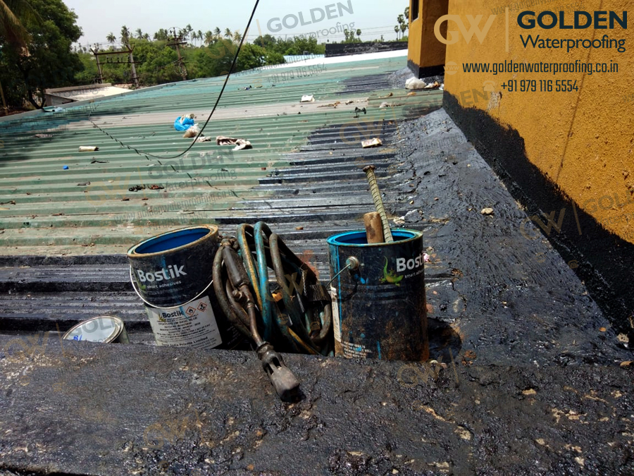 Bitumen Waterproofing - Metal Sheet Bitumen Waterproofing, Arya Mivas Hotel, Sriperumbudur, Kanchipuram